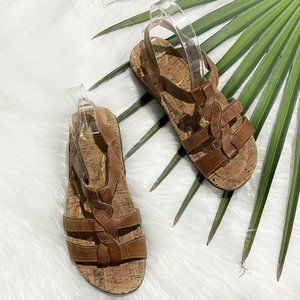 NEW Abeo Bea Braid Brown Leather Sandals 6.5 N